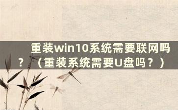 重装win10系统需要联网吗？ （重装系统需要U盘吗？）